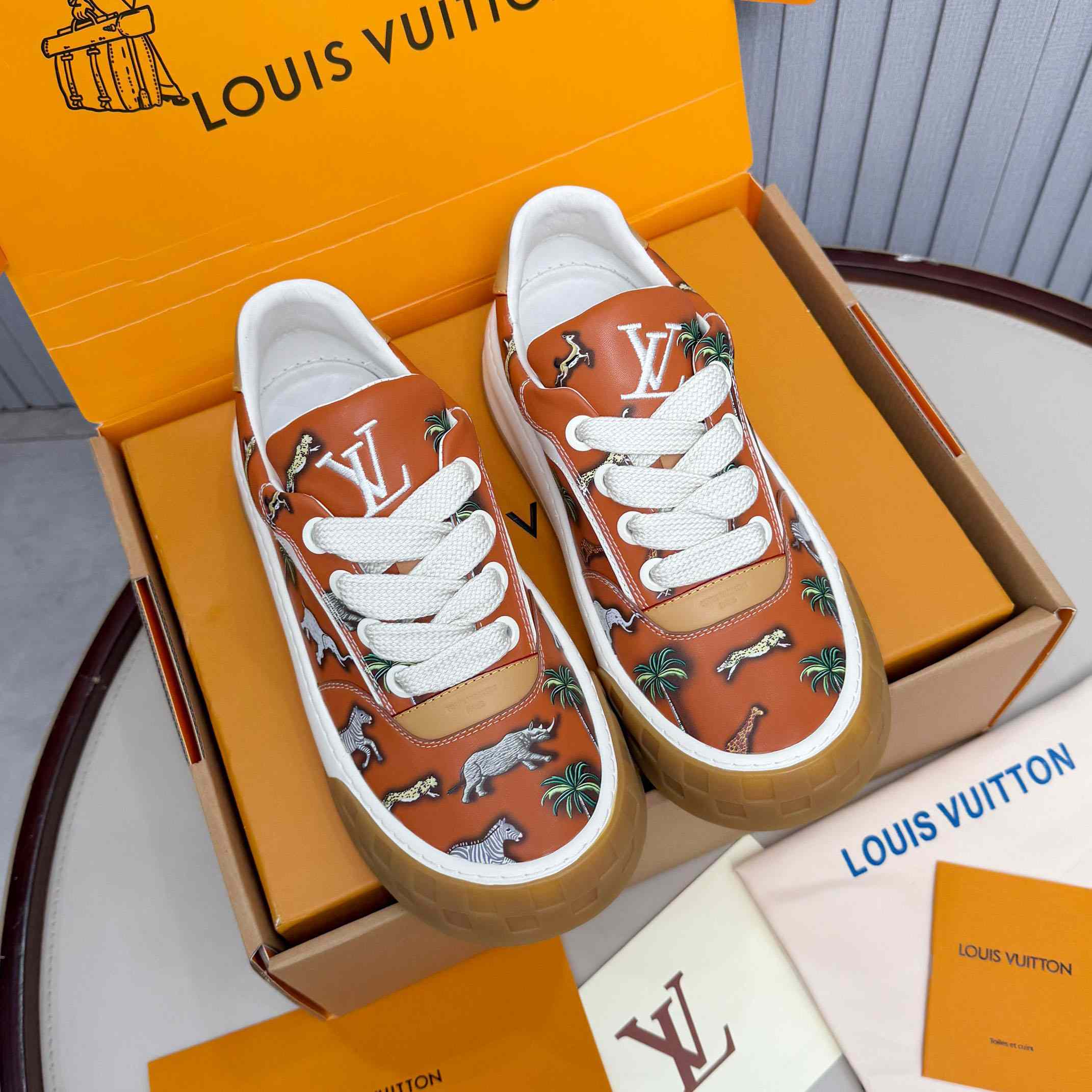 Louis Vuitton LV x The Darjeeling Limited LV Tilted Sneaker  1AJTL3 - DopestKickz