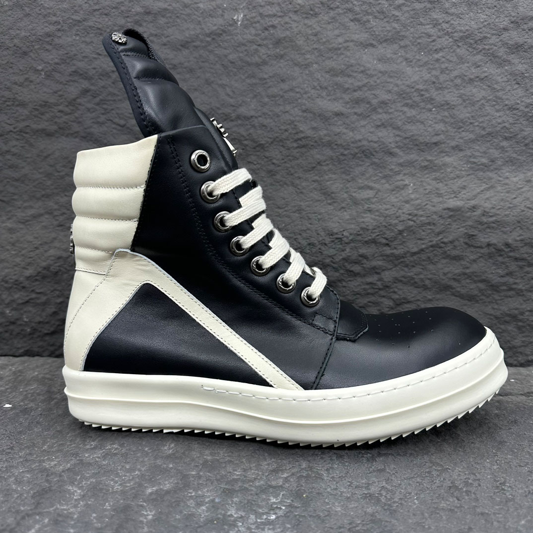 Rick Owens Chrome Hearts x Rick Owens Geobasket High 'Black' - DopestKickz
