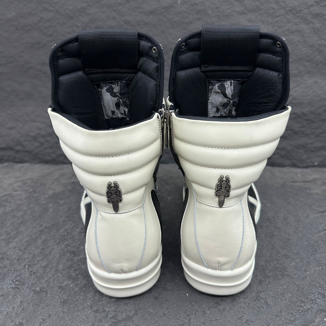 Rick Owens Chrome Hearts x Rick Owens Geobasket High 'Black' - DopestKickz