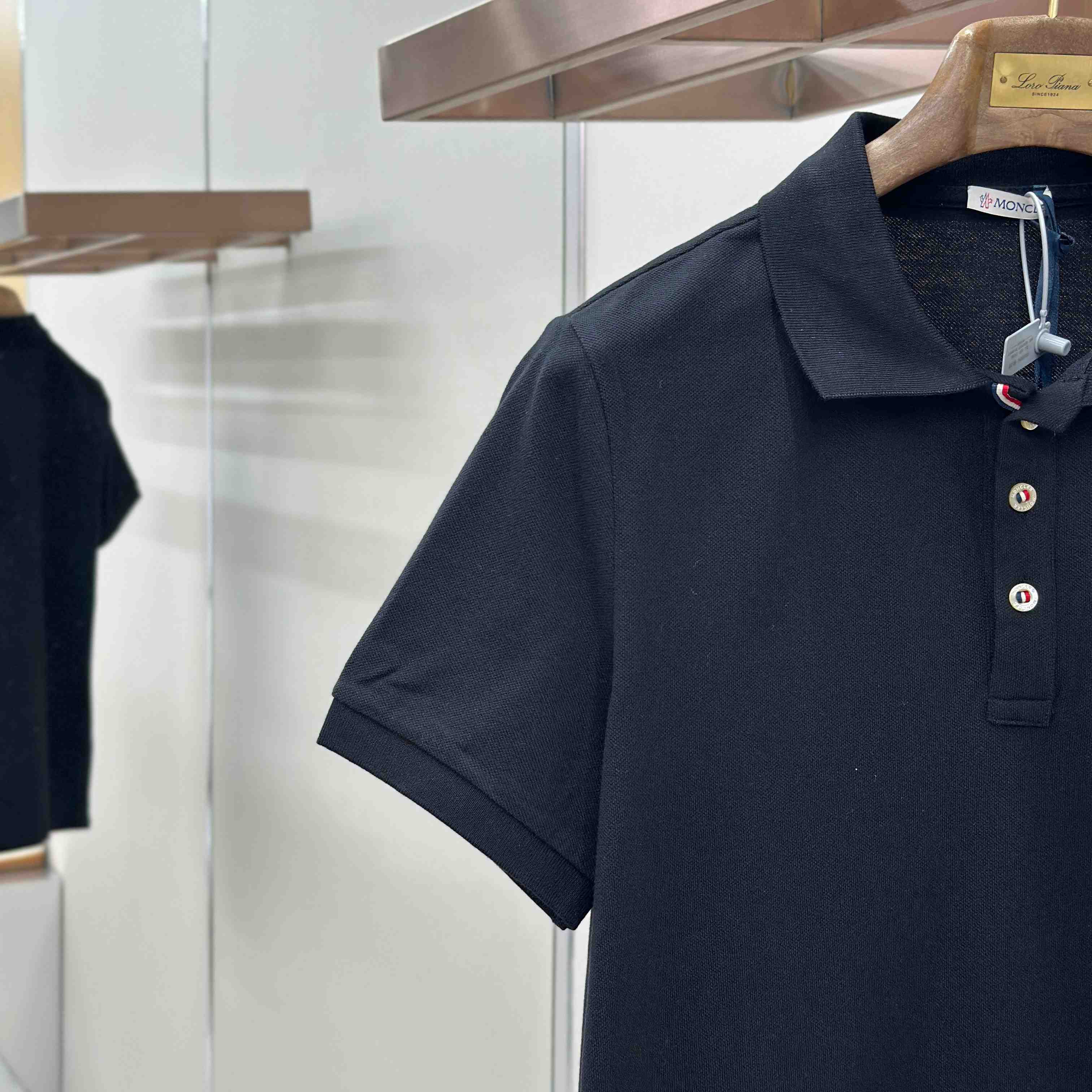 Moncler Logo Patch Cotton Polo Shirt - DopestKickz