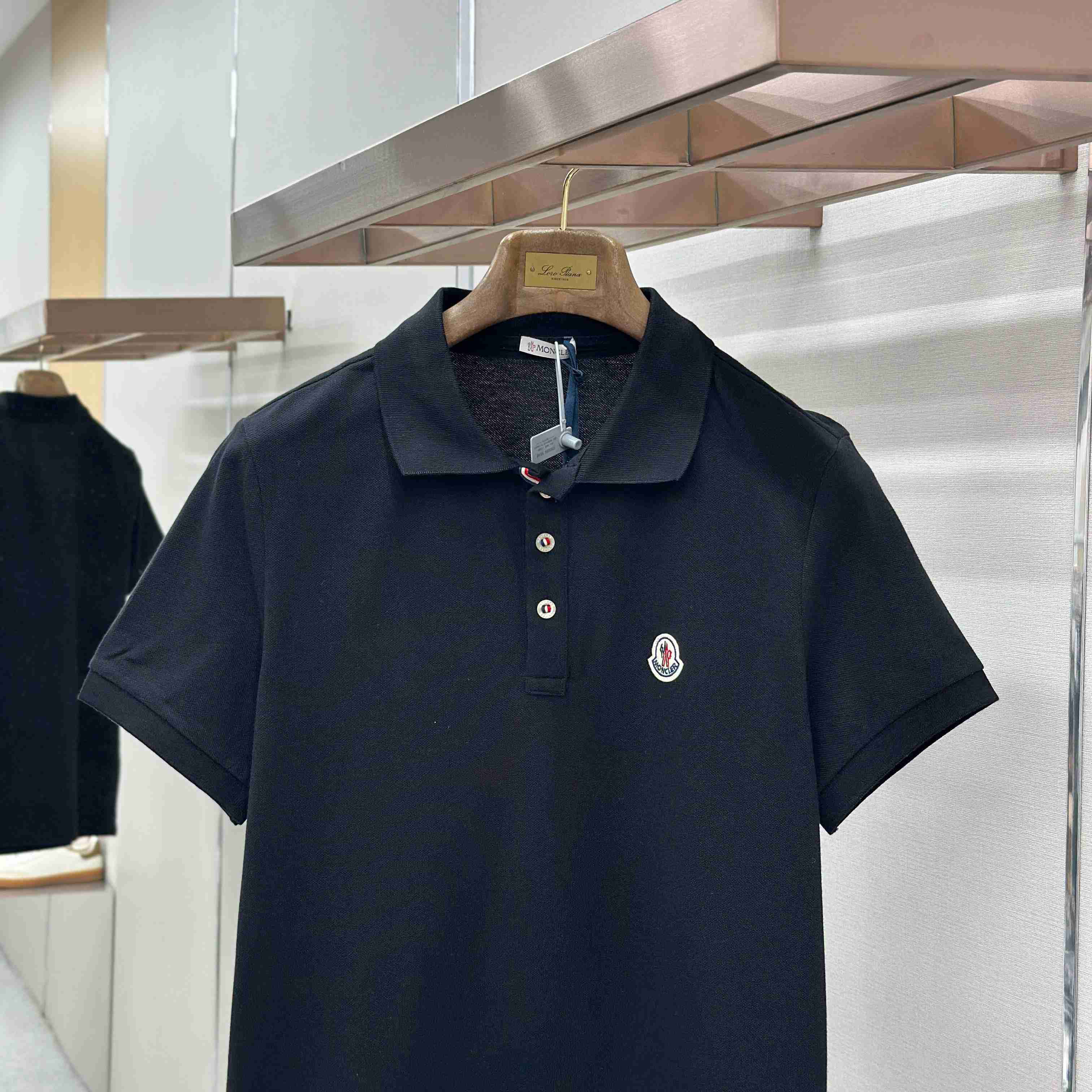 Moncler Logo Patch Cotton Polo Shirt - DopestKickz