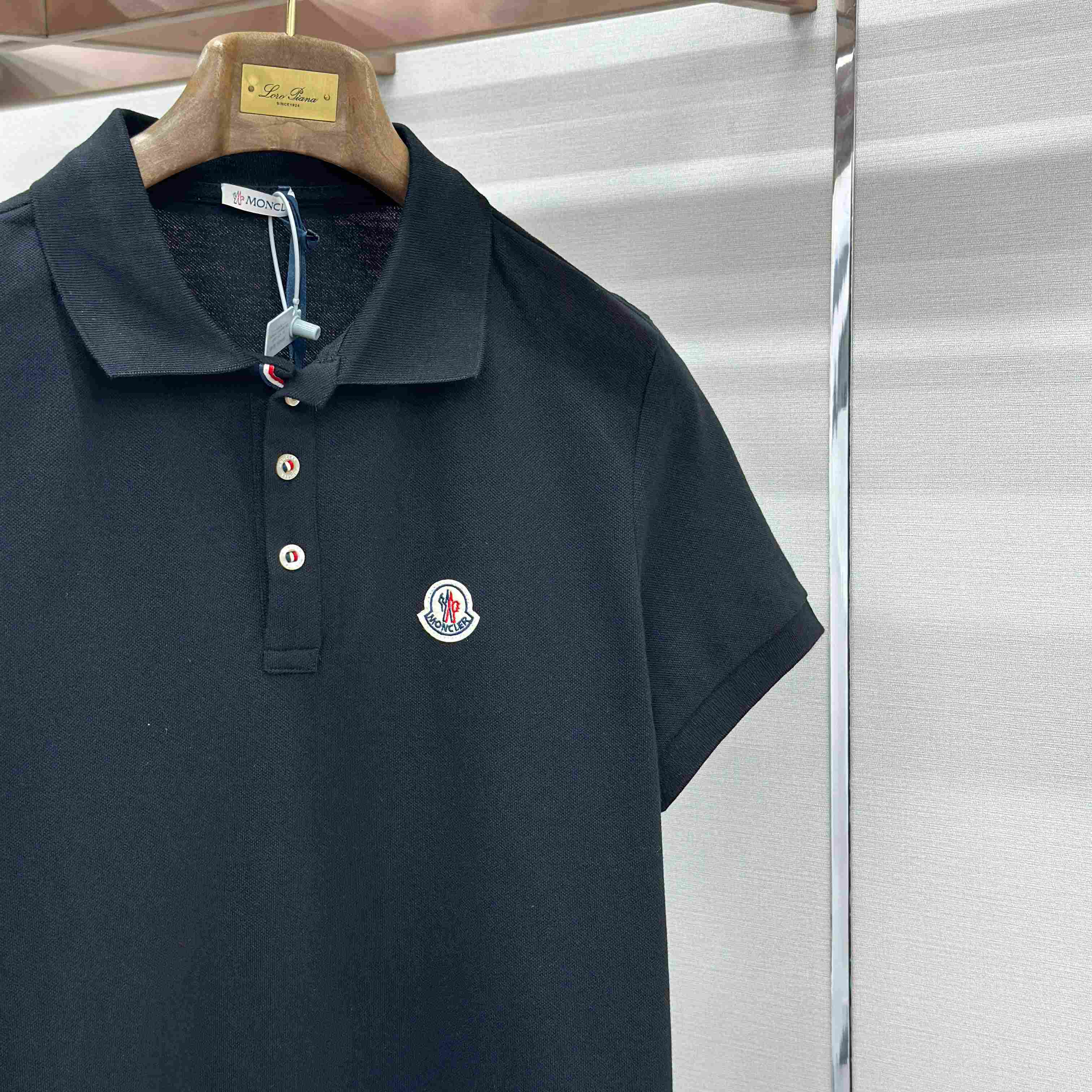 Moncler Logo Patch Cotton Polo Shirt - DopestKickz