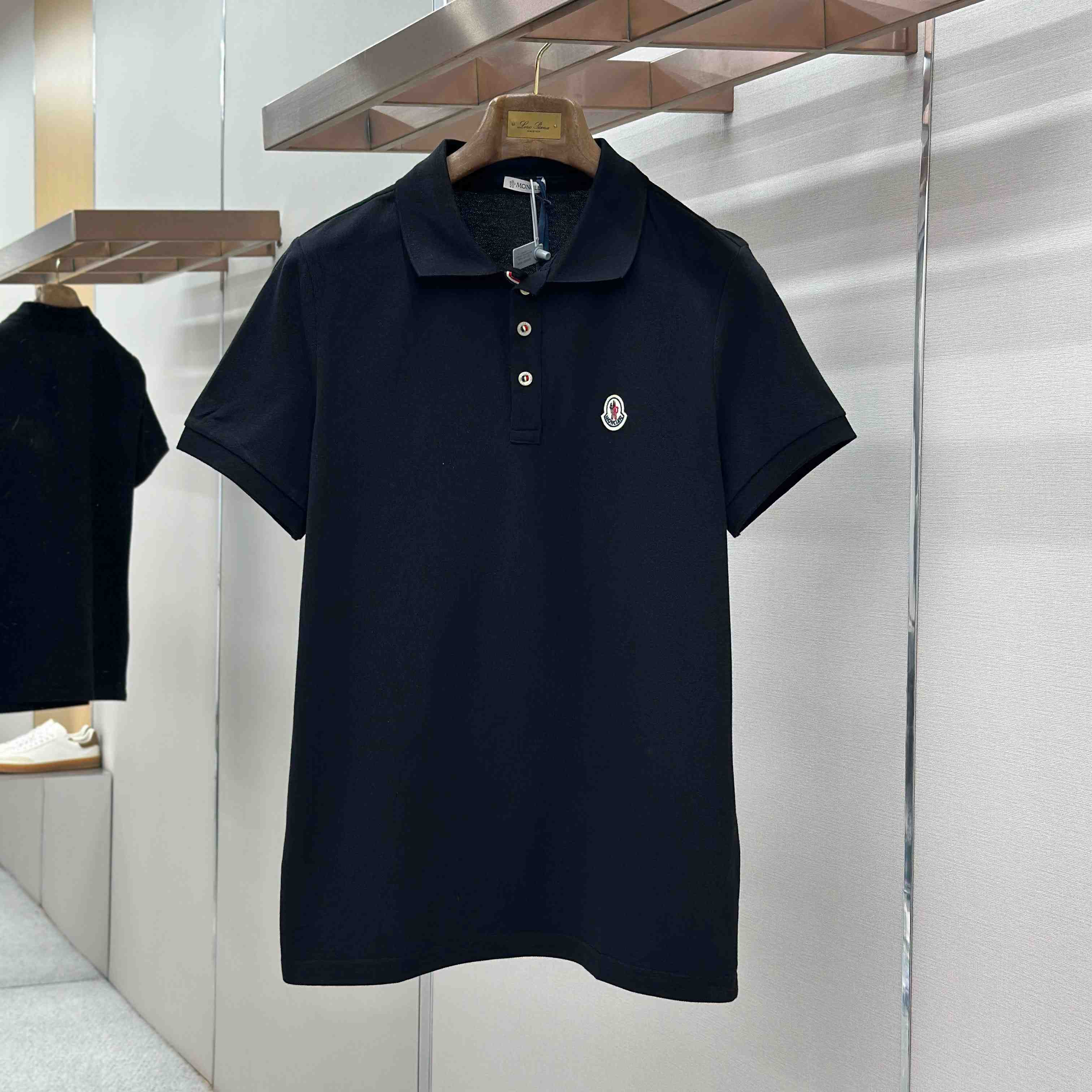 Moncler Logo Patch Cotton Polo Shirt - DopestKickz