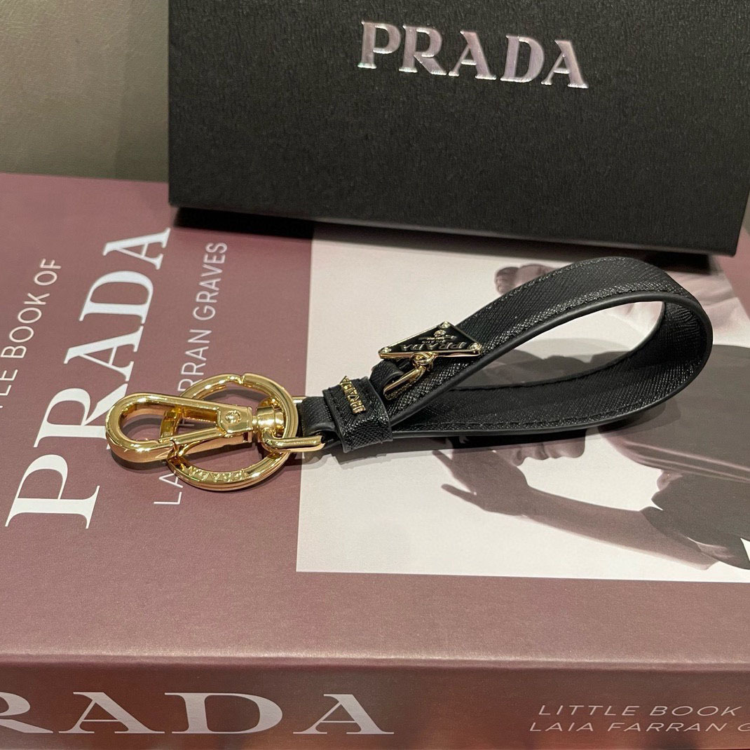 Prada Saffiano Leather Keychain - DopestKickz