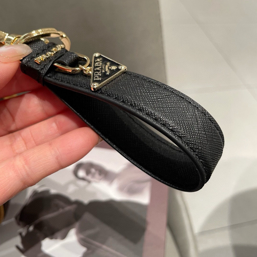 Prada Saffiano Leather Keychain - DopestKickz