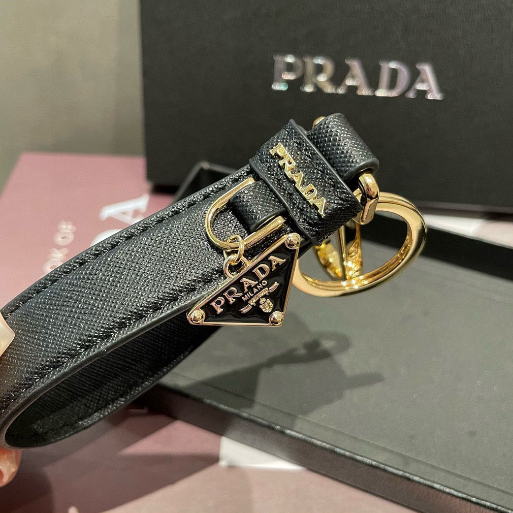 Prada Saffiano Leather Keychain - DopestKickz