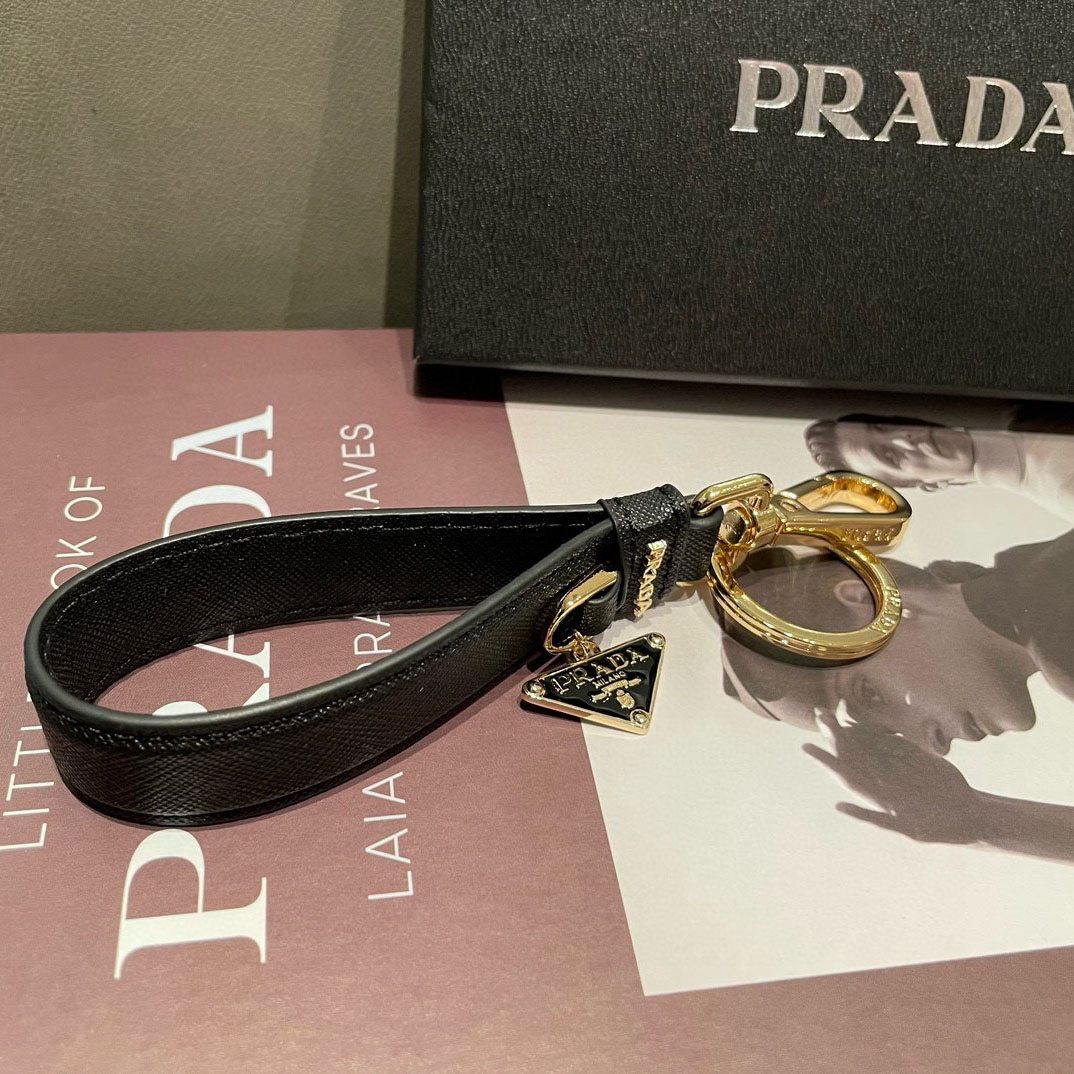 Prada Saffiano Leather Keychain - DopestKickz