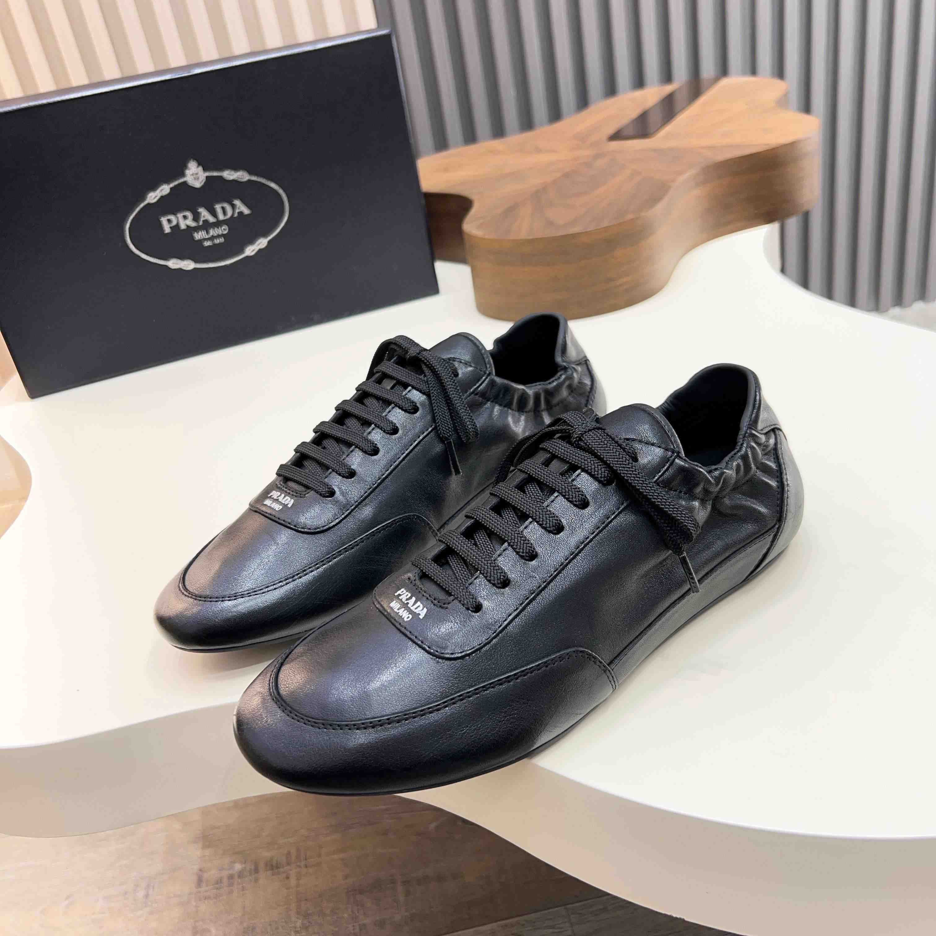Prada Collapse Leather Sneakers - DopestKickz