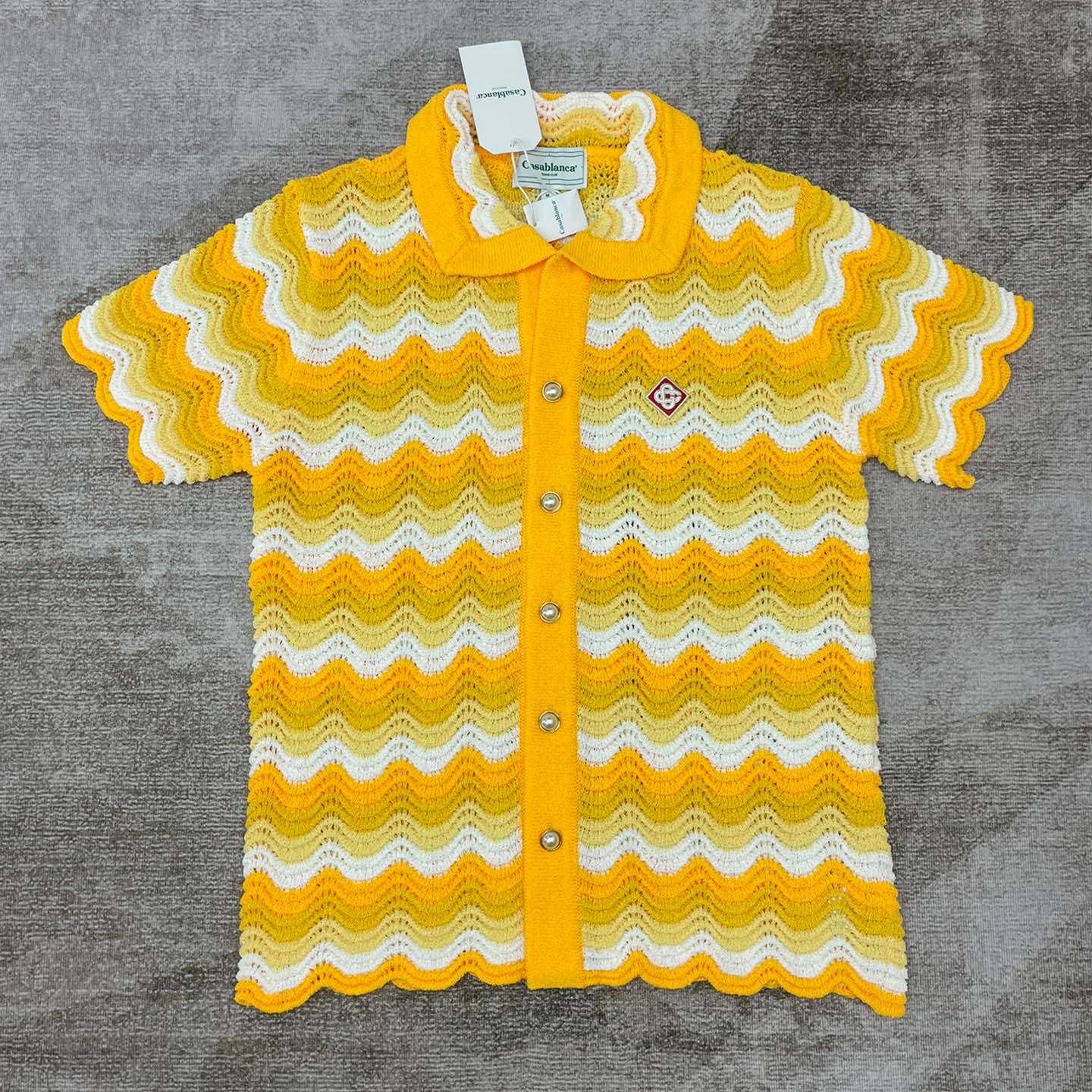 Casablanca Wavy Gradient Open Knit Shirt D009 - DopestKickz