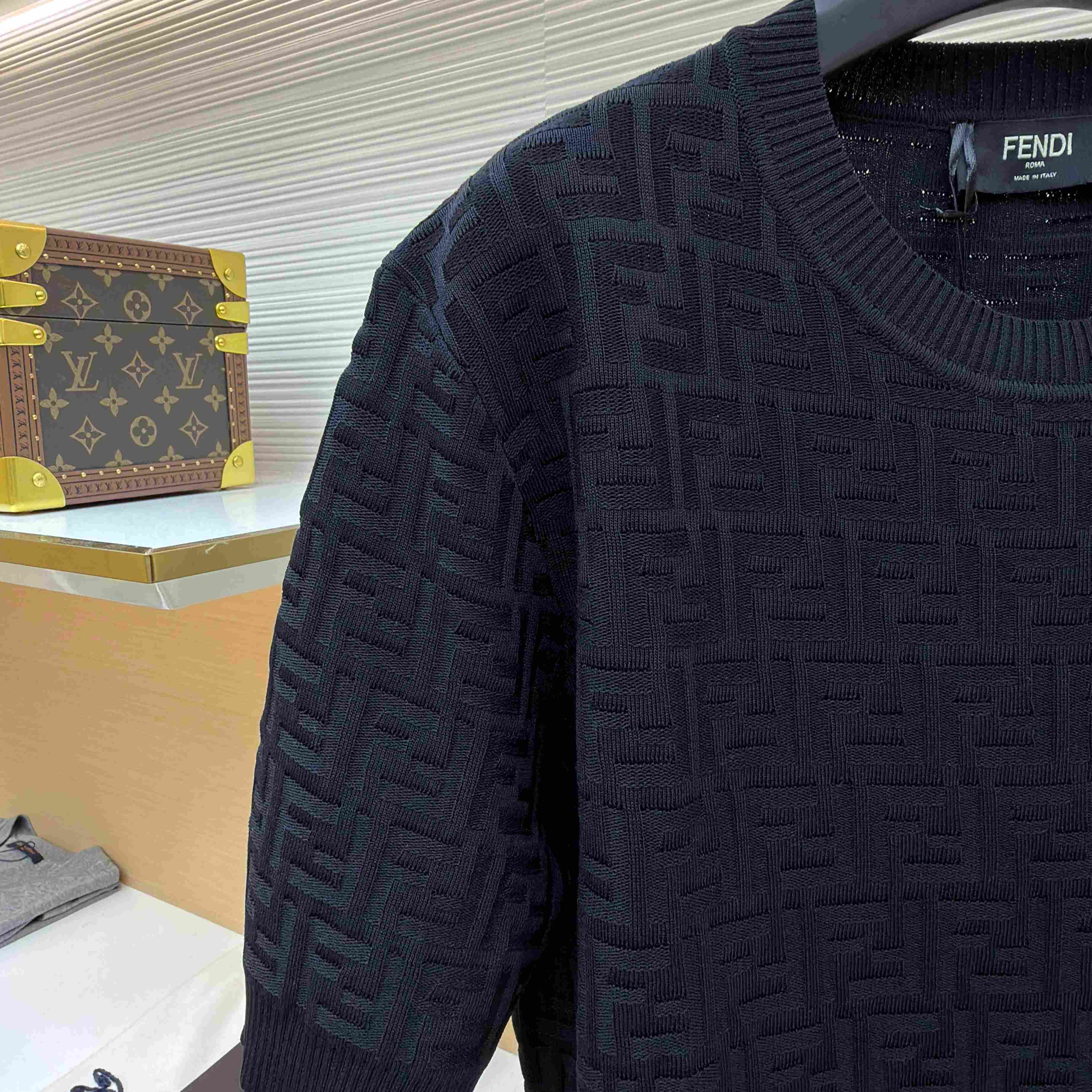 Fendi  Black FF Cotton Pullover - DopestKickz