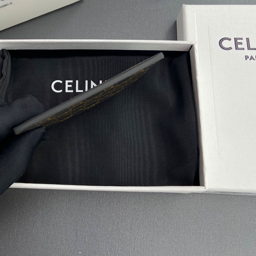 Celine Plain Card Holder IN Triomphe Canvas And Calfskin - DopestKickz