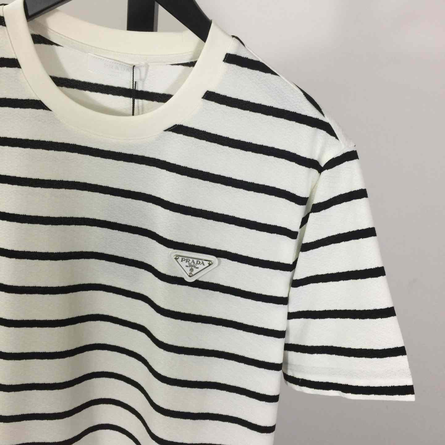 Prada Striped Short Sleeve Cotton T-Shirt - DopestKickz
