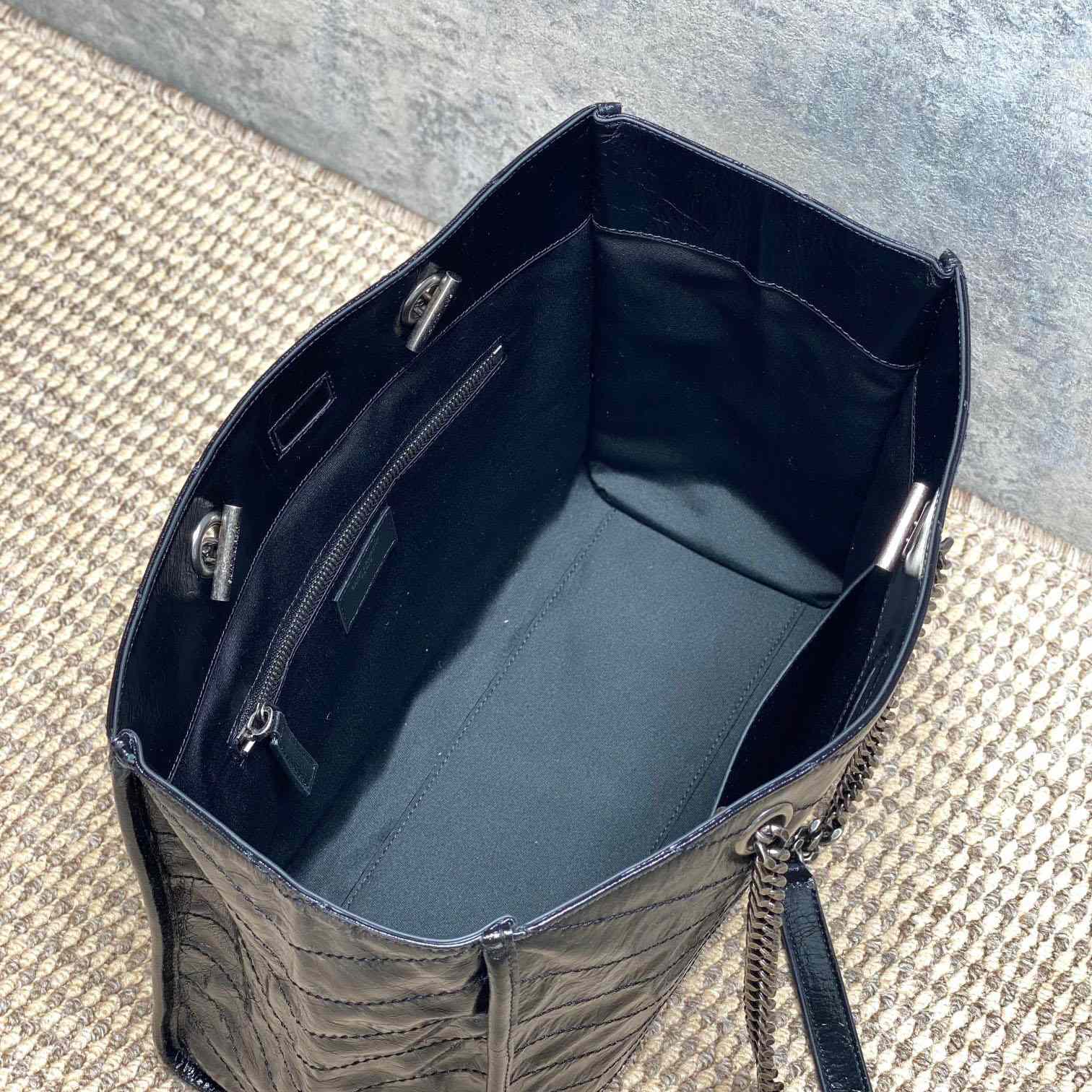 Saint Laurent Niki Textured-Leather Tote - DopestKickz