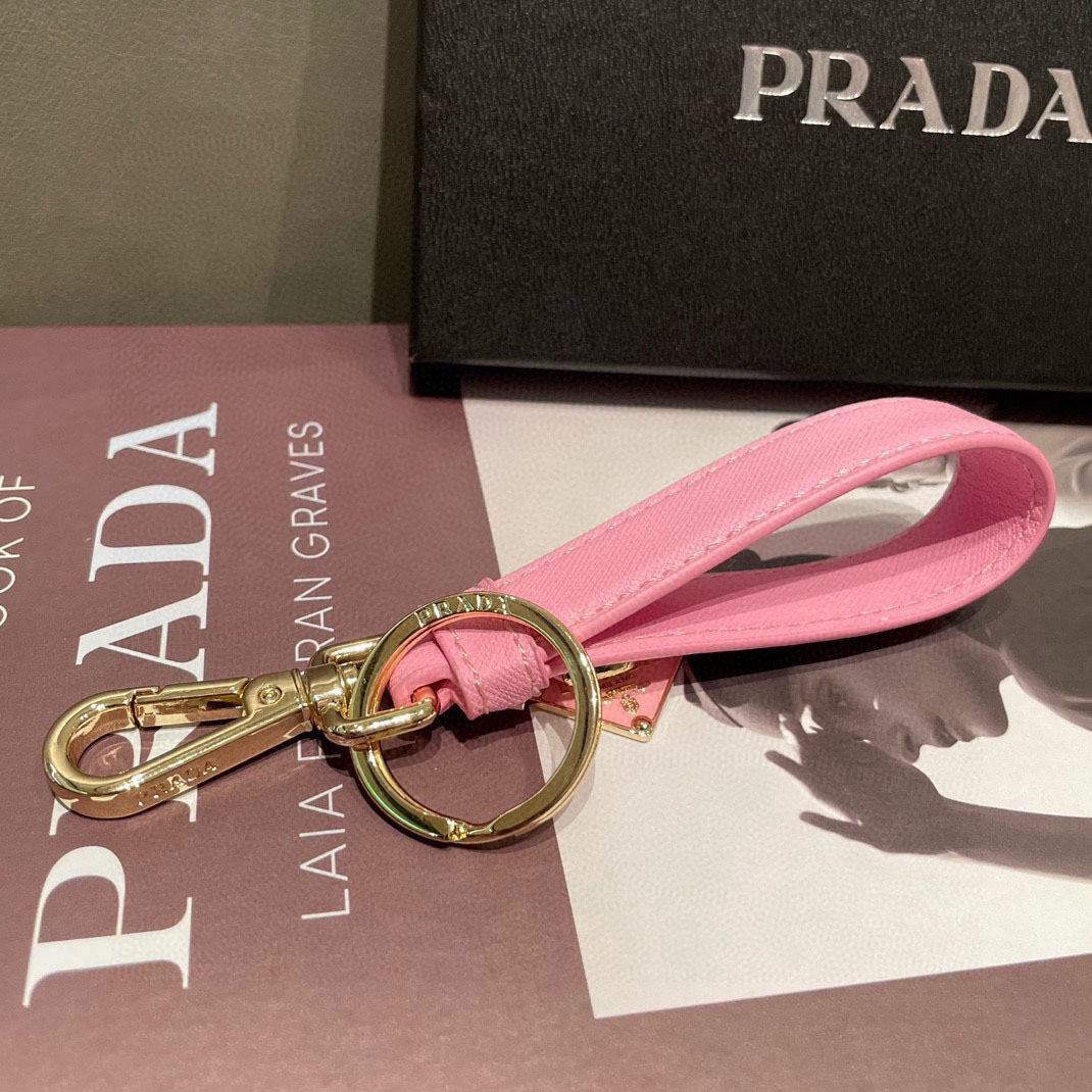 Prada Saffiano Leather Keychain - DopestKickz