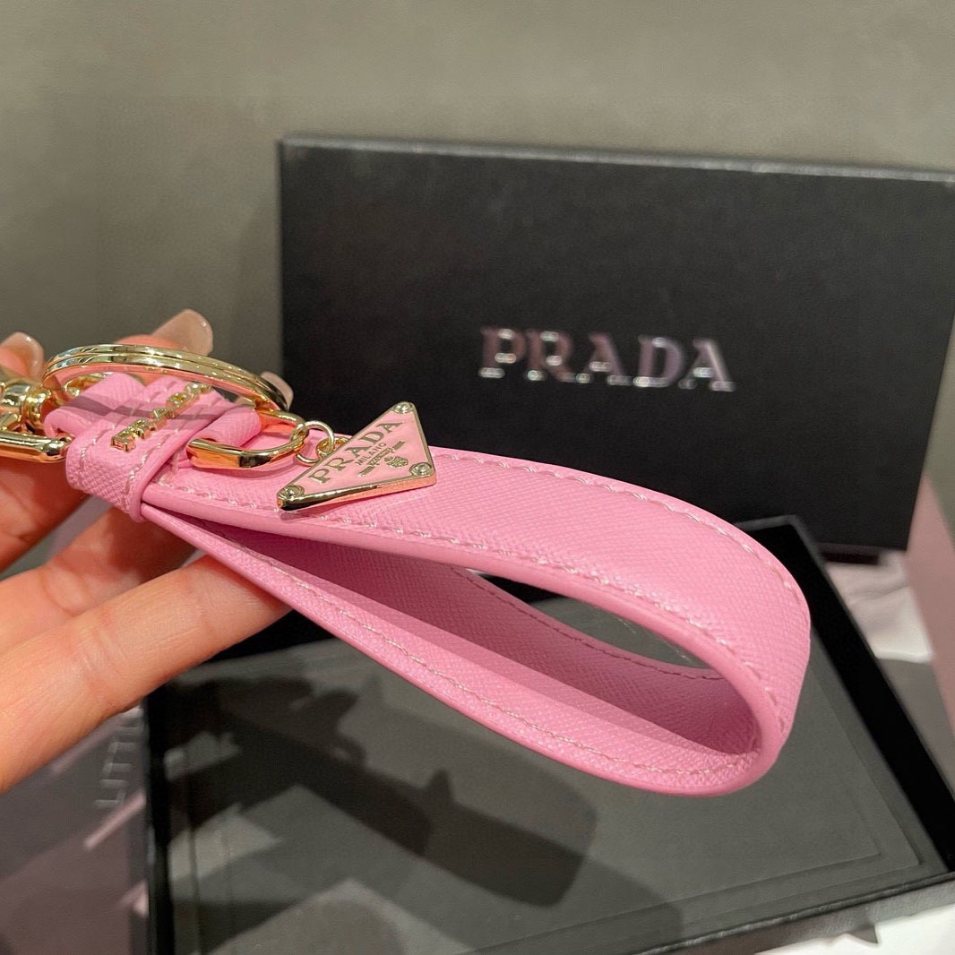 Prada Saffiano Leather Keychain - DopestKickz
