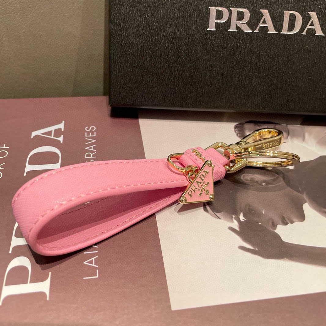 Prada Saffiano Leather Keychain - DopestKickz