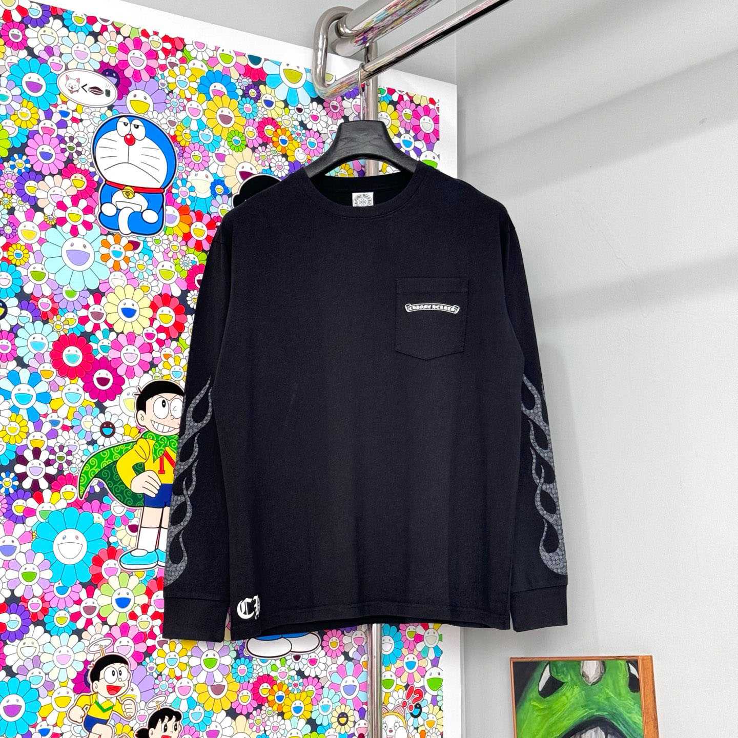 Chrome Hearts Vintage Cross Flame L/S T-Shirt - DopestKickz