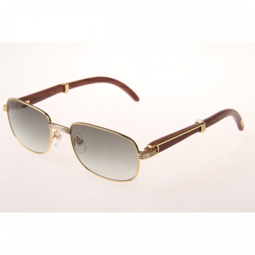 Cartier CT 7381148 Wood Sunglasses In Gold Grey - DopestKickz