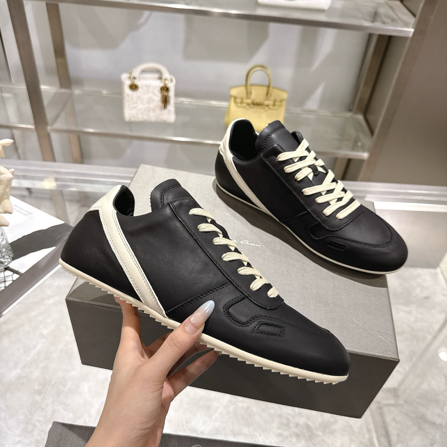 Rick Owens Concordians Minimal Sneaker 'Black Milk' - DopestKickz