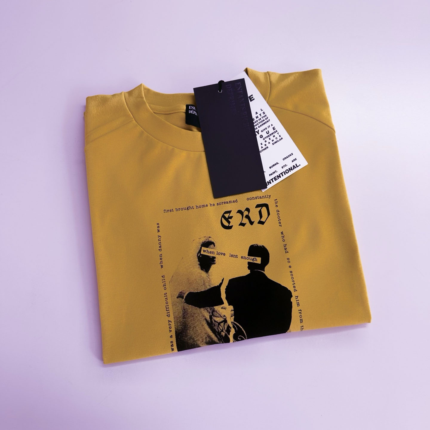 Enfants Riches Déprimés Love Isn’t Enough Mock Neck T-Shirt 'Chai Tea' - DopestKickz