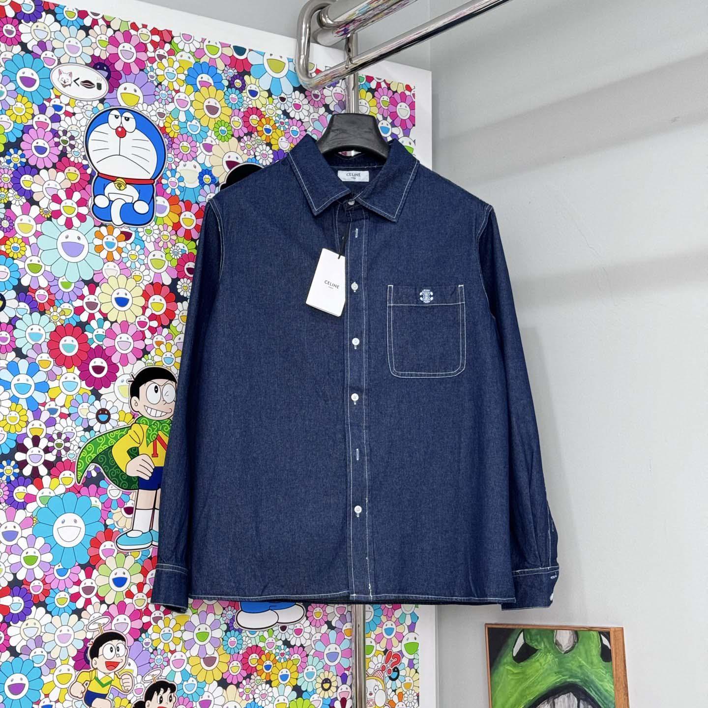 Celine Overshirt In Cotton Denim - DopestKickz