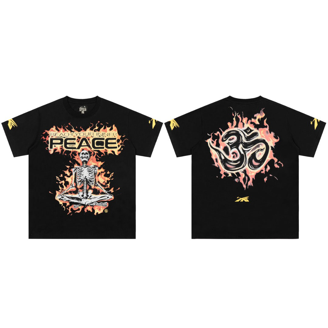Hellstar Inner Peace Fire Tee 'Black' - DopestKickz