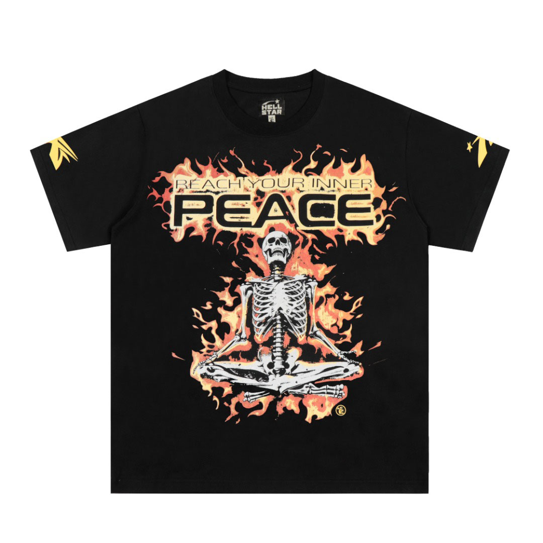 Hellstar Inner Peace Fire Tee 'Black' - DopestKickz