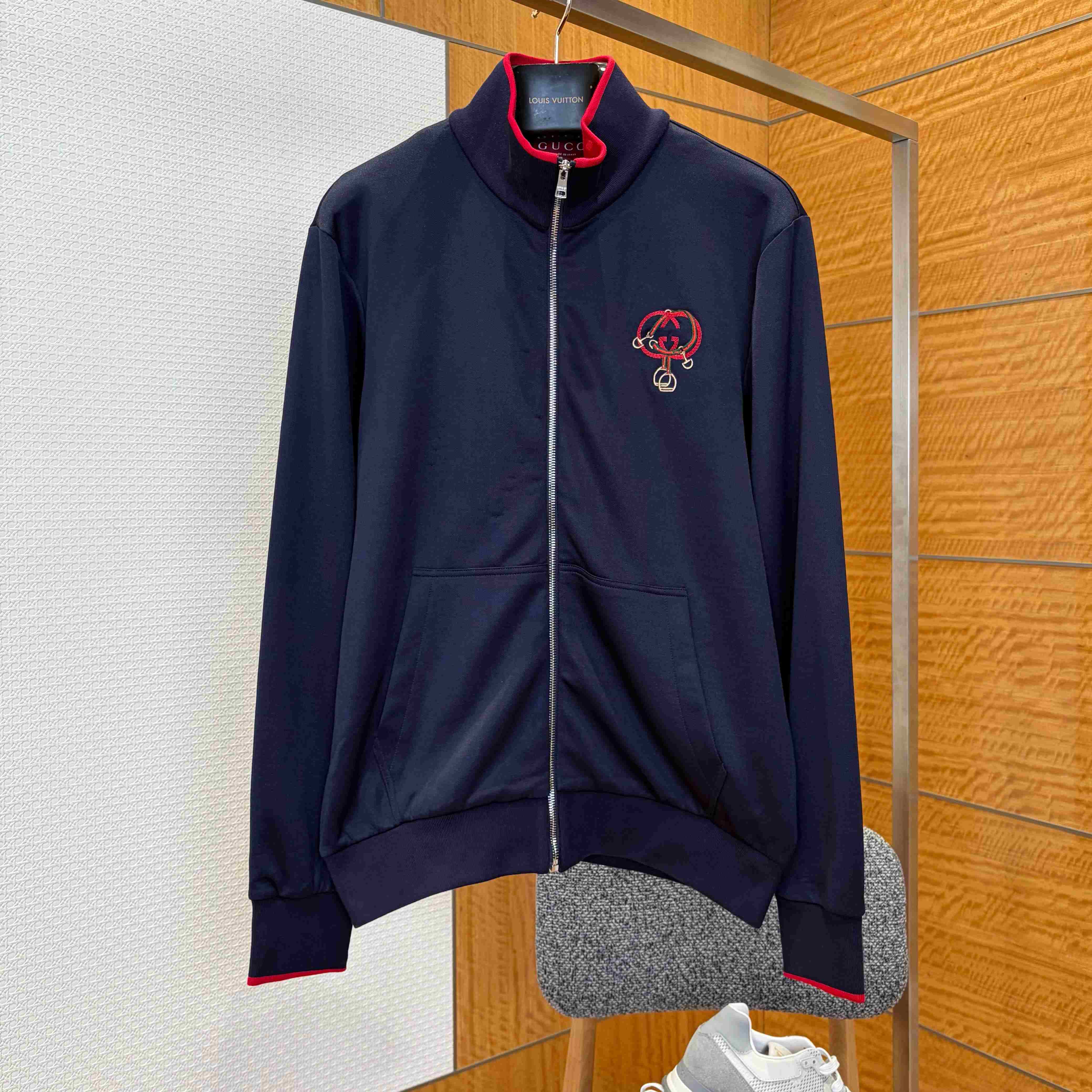 Gucci Technical Jersey Zip Jacket With Embroidery - DopestKickz