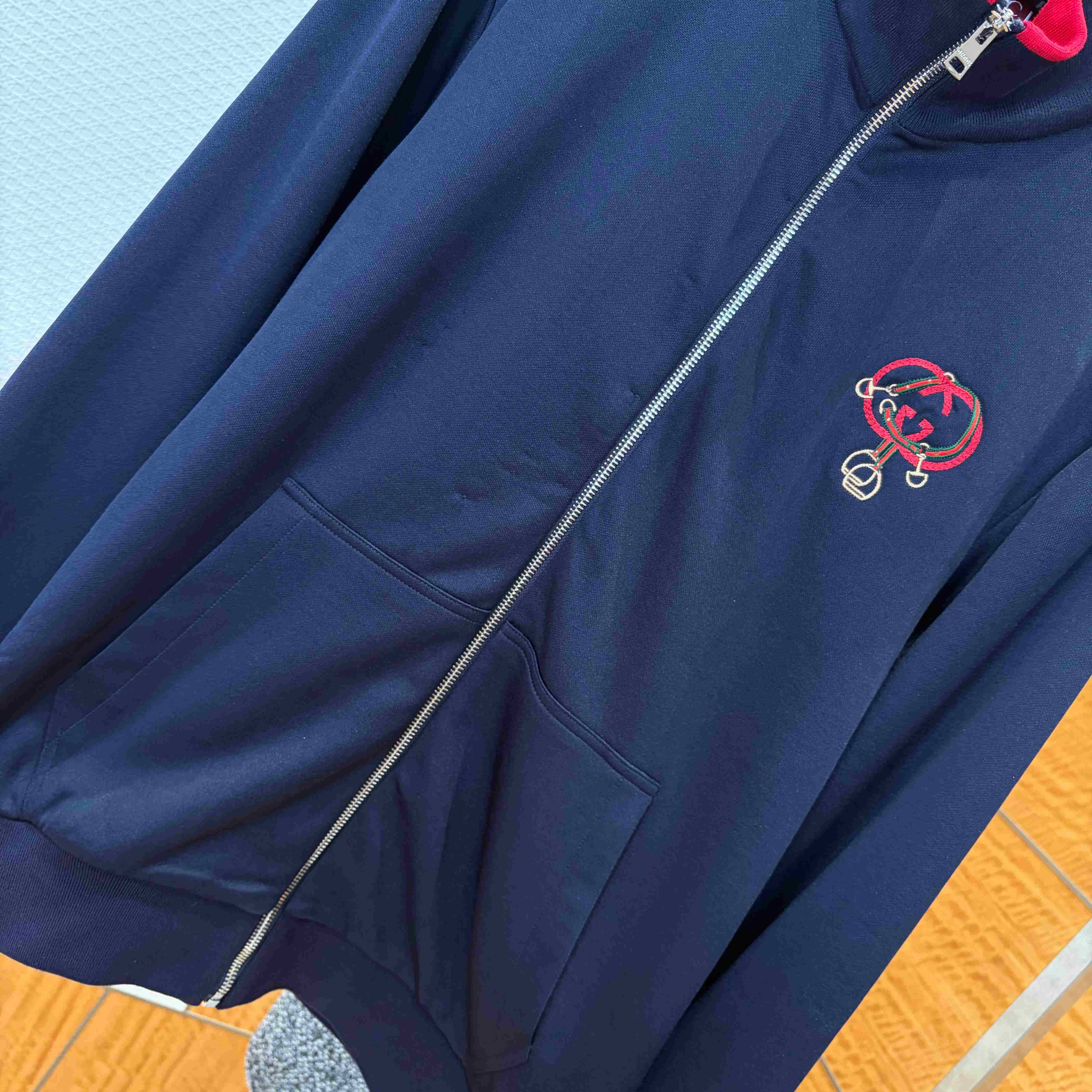 Gucci Technical Jersey Zip Jacket With Embroidery - DopestKickz