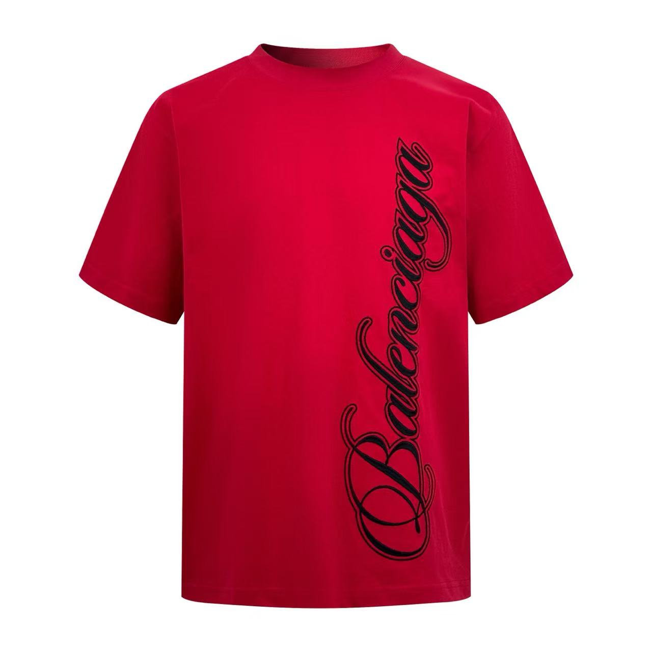 Balenciaga Cursive T-shirt Medium Fit in Red/black - DopestKickz