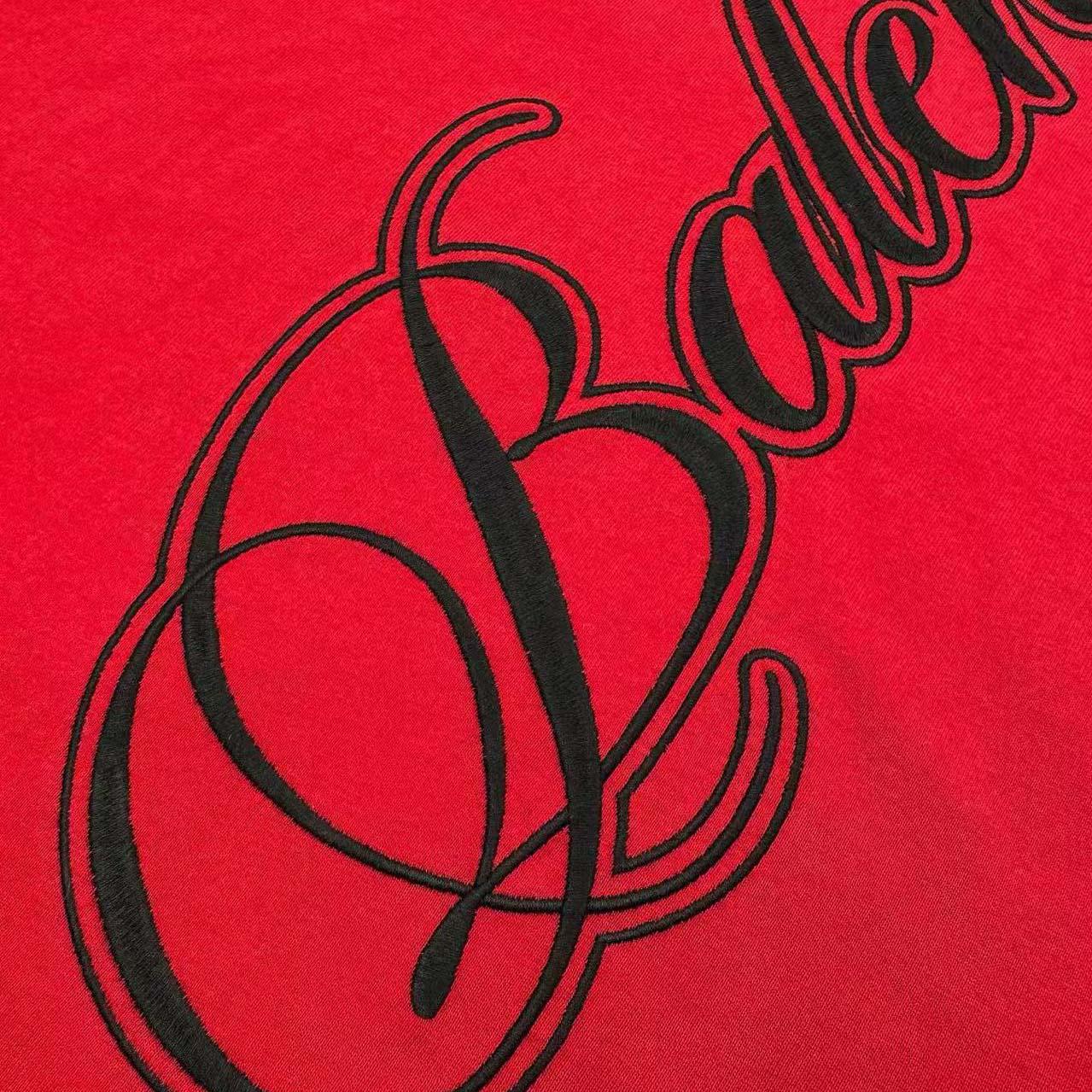 Balenciaga Cursive T-shirt Medium Fit in Red/black - DopestKickz
