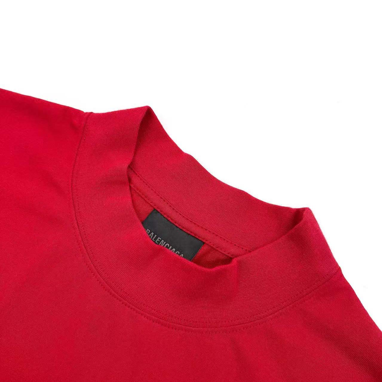 Balenciaga Cursive T-shirt Medium Fit in Red/black - DopestKickz