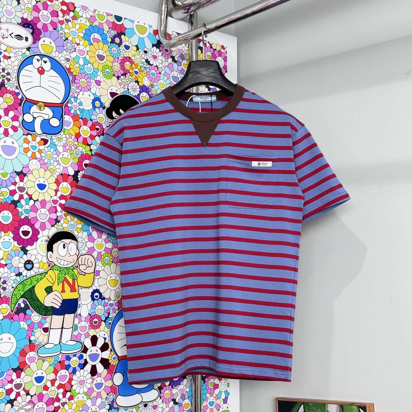 Prada Oversized Striped Jersey T-shirt - DopestKickz