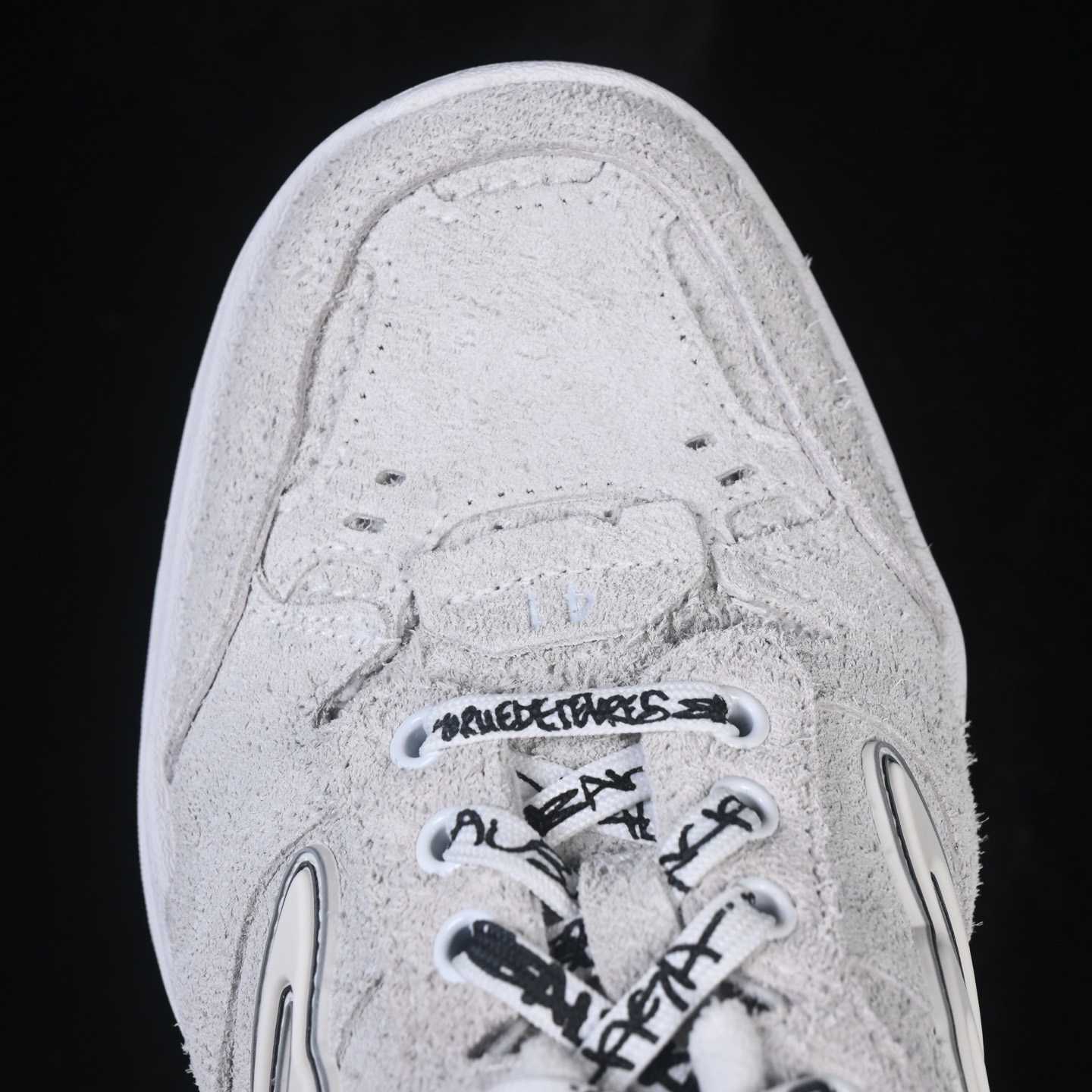 Balenciaga Hamptons Sneaker In Off-white And Black Brushed Suede Cowskin - DopestKickz