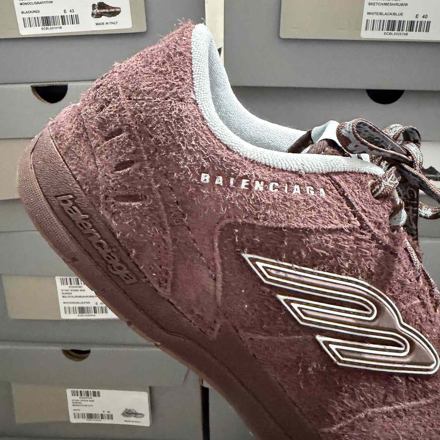 Balenciaga Hamptons Sneaker In Dark Brown And Beige Brushed Suede Cowskin - DopestKickz