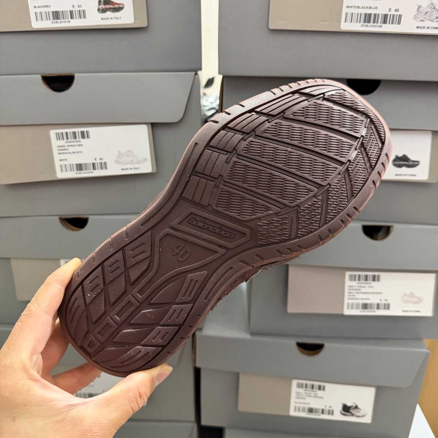 Balenciaga Hamptons Sneaker In Dark Brown And Beige Brushed Suede Cowskin - DopestKickz