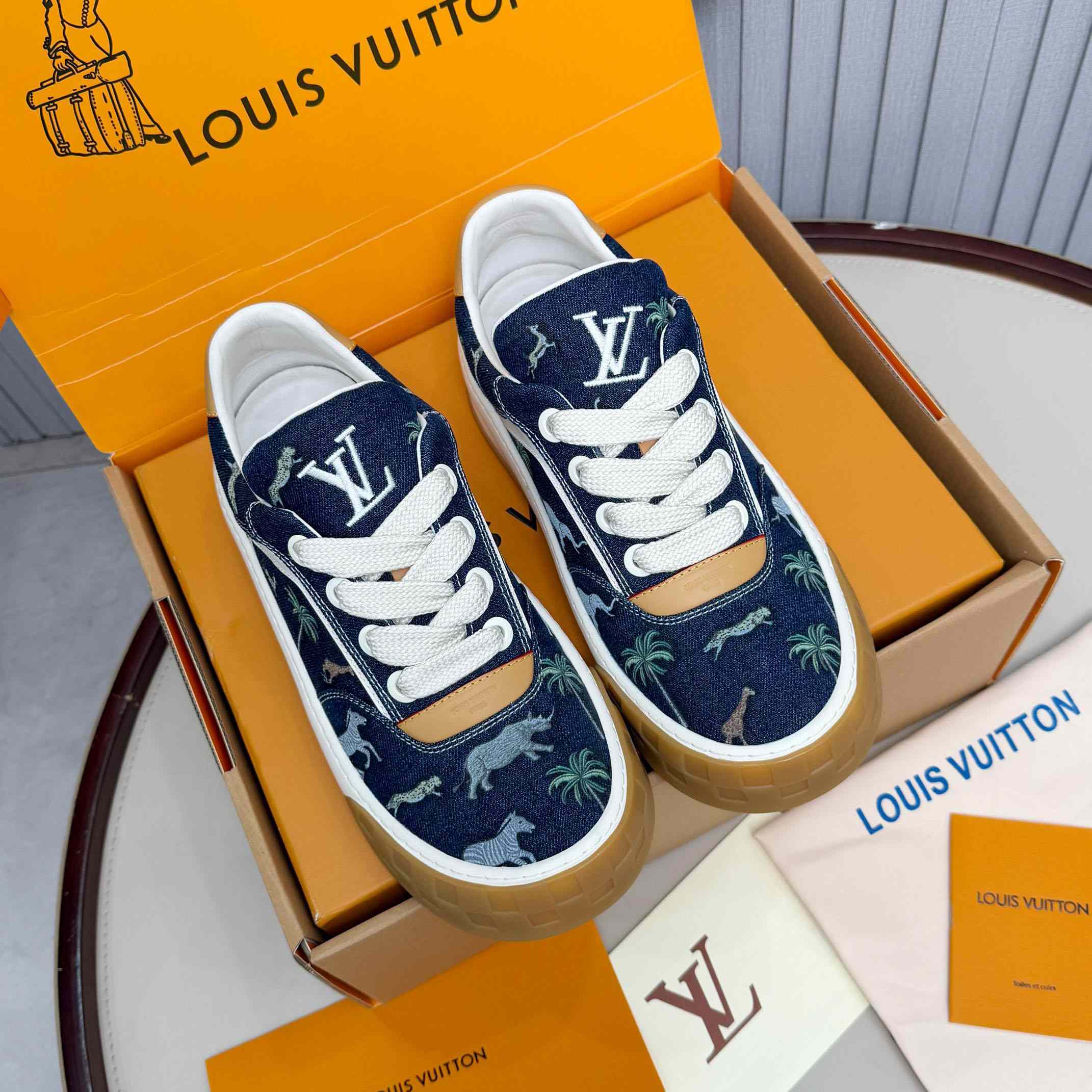 Louis Vuitton LV x The Darjeeling Limited LV Tilted Sneaker  1AJTLH - DopestKickz