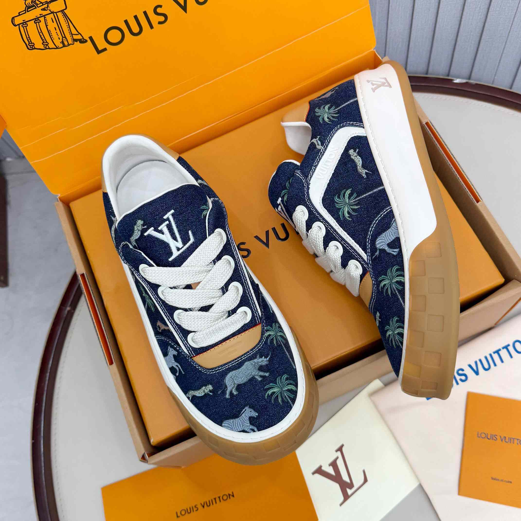 Louis Vuitton LV x The Darjeeling Limited LV Tilted Sneaker  1AJTLH - DopestKickz