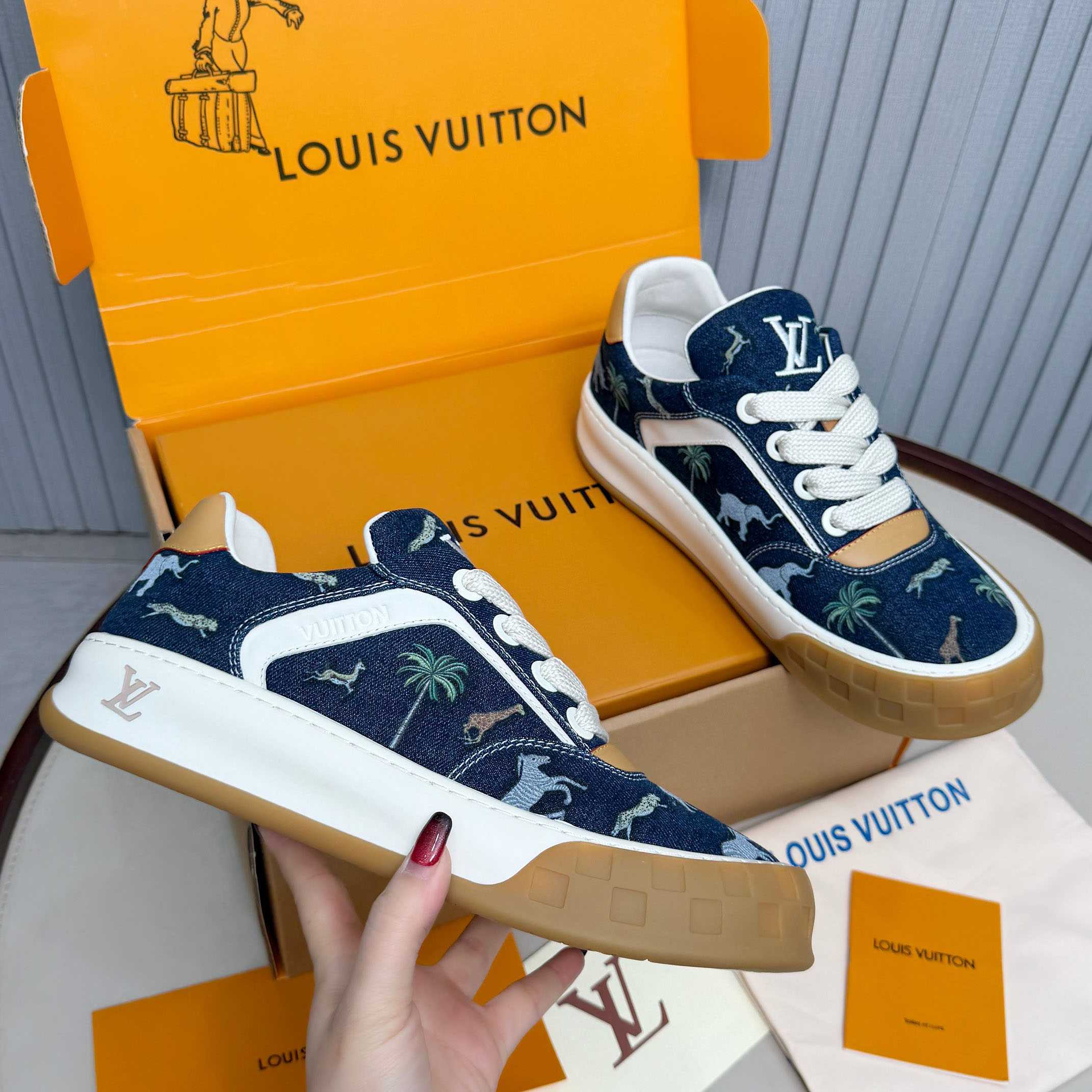 Louis Vuitton LV x The Darjeeling Limited LV Tilted Sneaker  1AJTLH - DopestKickz