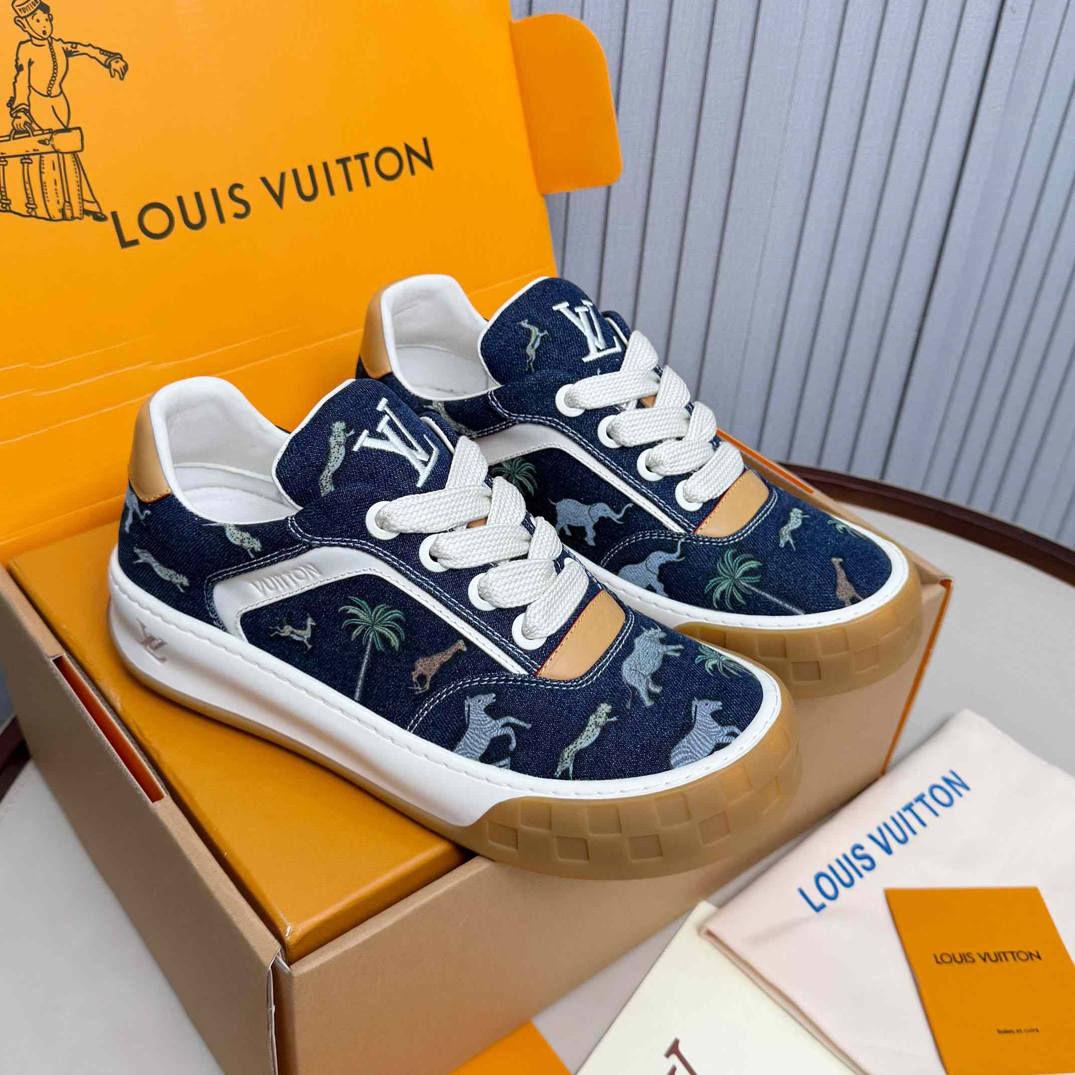 Louis Vuitton LV x The Darjeeling Limited LV Tilted Sneaker  1AJTLH - DopestKickz