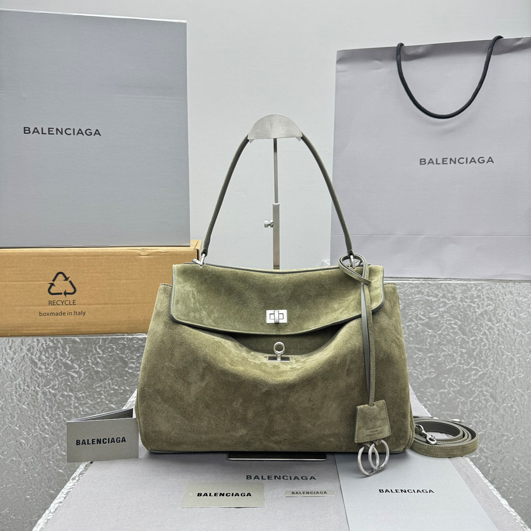 Balenciaga  Rodeo Handbag Medium In Khaki - DopestKickz