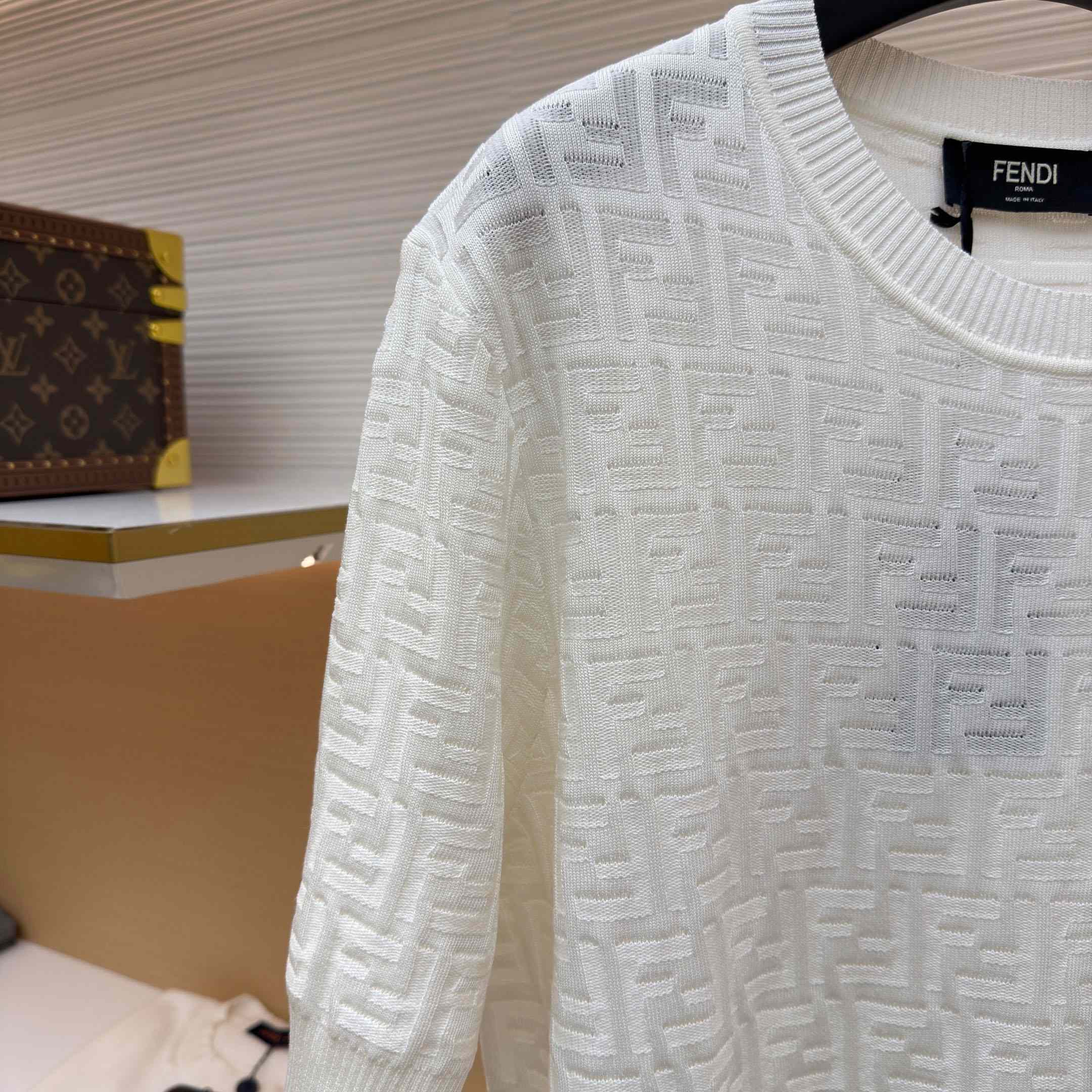 Fendi  White FF Cotton Pullover - DopestKickz