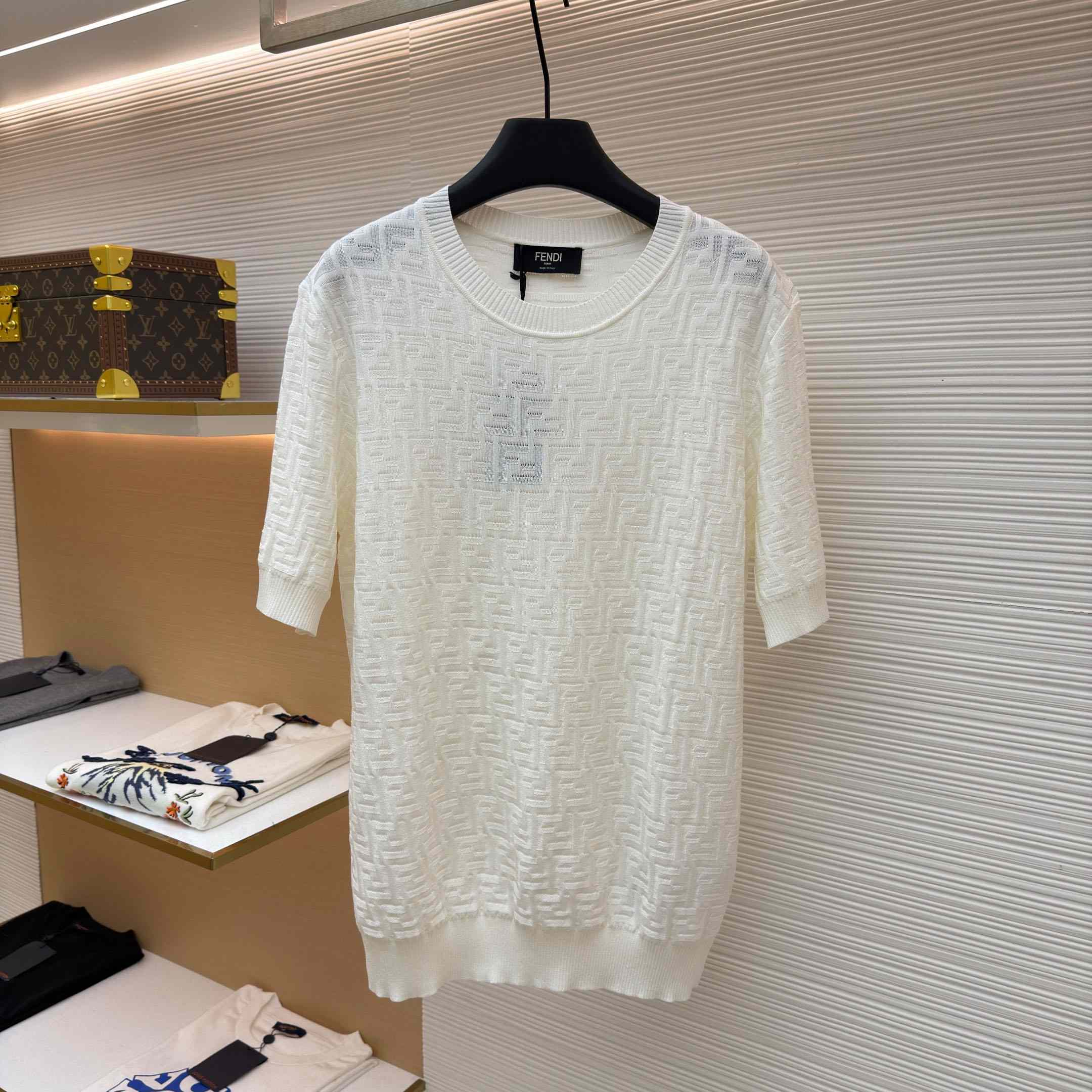 Fendi  White FF Cotton Pullover - DopestKickz