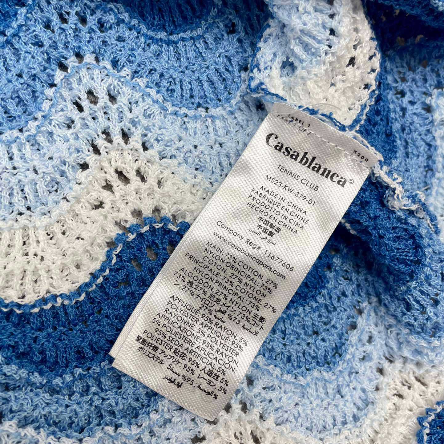 Casablanca Wavy Gradient Crochet Shirt D007 - DopestKickz