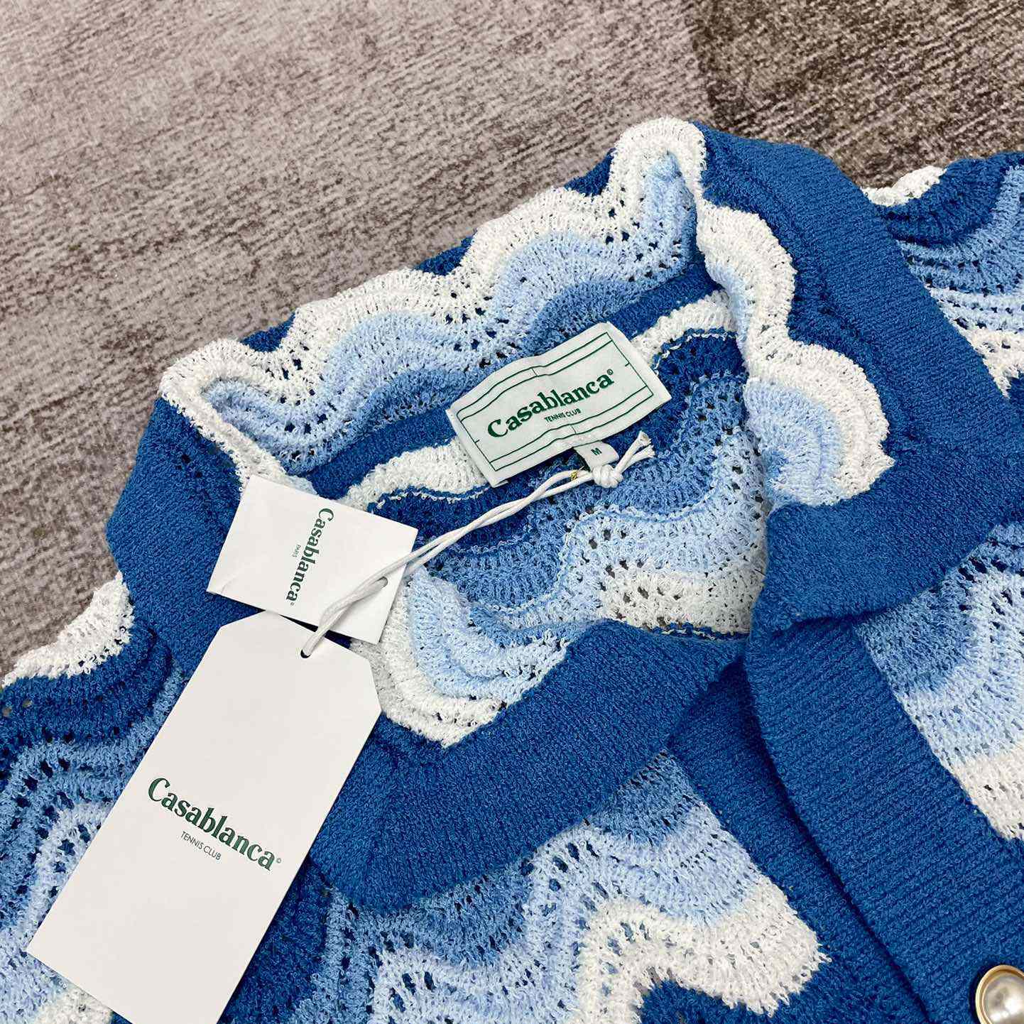 Casablanca Wavy Gradient Crochet Shirt D007 - DopestKickz