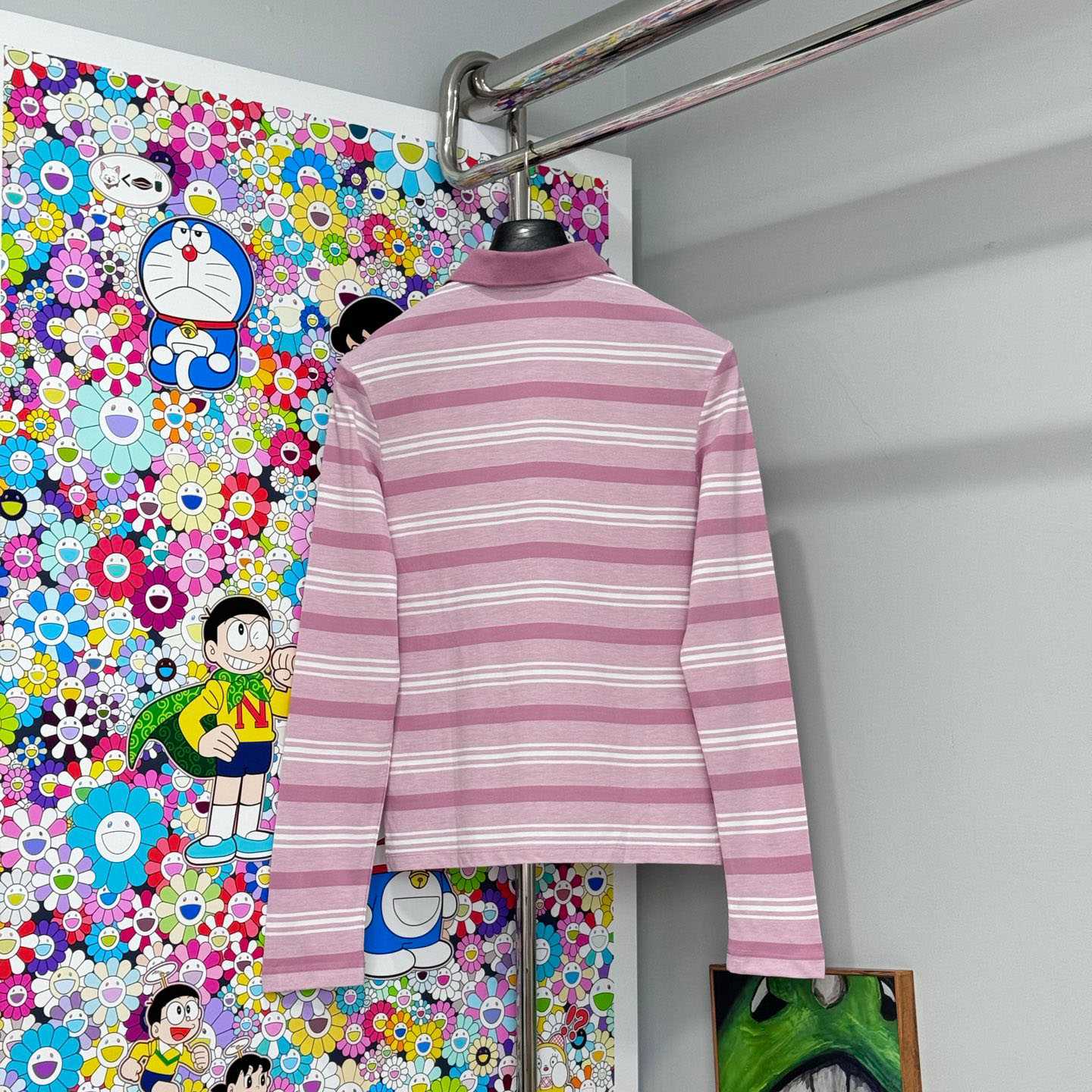 Prada Long-sleeved Striped Piqué Polo Shirt - DopestKickz