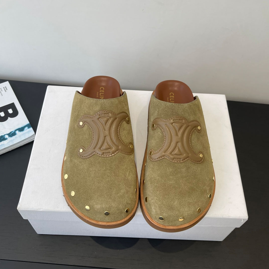 CELINE PITEA CLOG IN Suede Calfskin - DopestKickz
