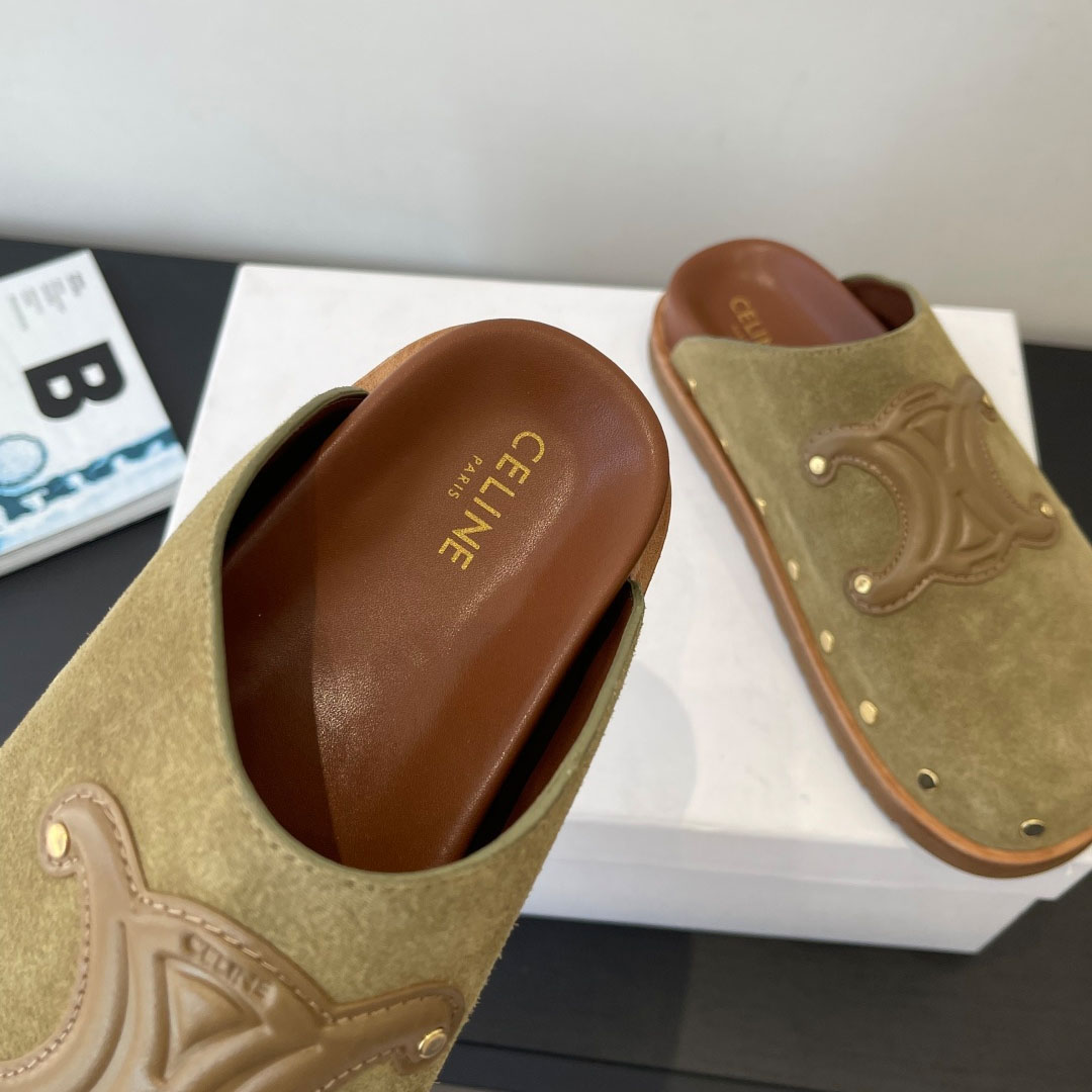 CELINE PITEA CLOG IN Suede Calfskin - DopestKickz