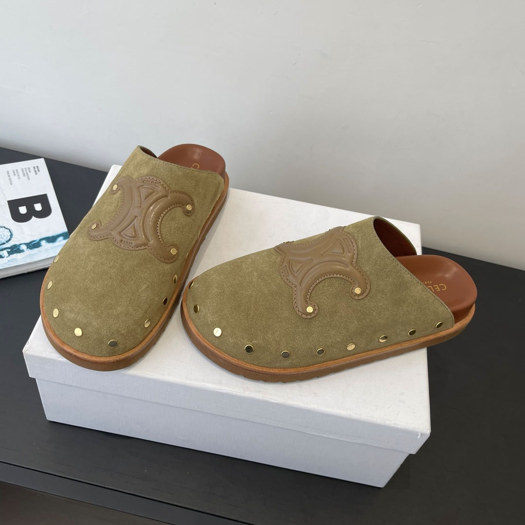 CELINE PITEA CLOG IN Suede Calfskin - DopestKickz