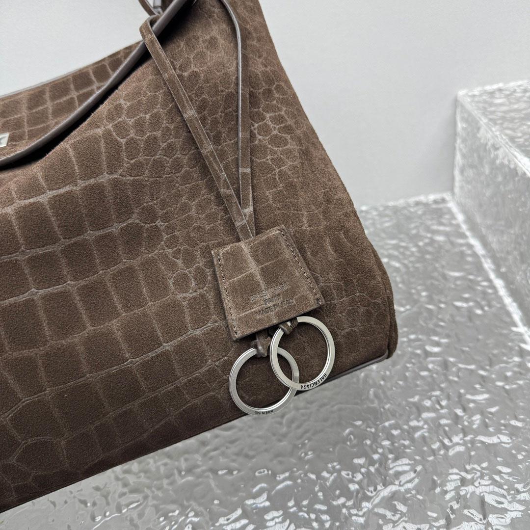 Balenciaga Rodeo Handbag Medium In Dark Brown - DopestKickz